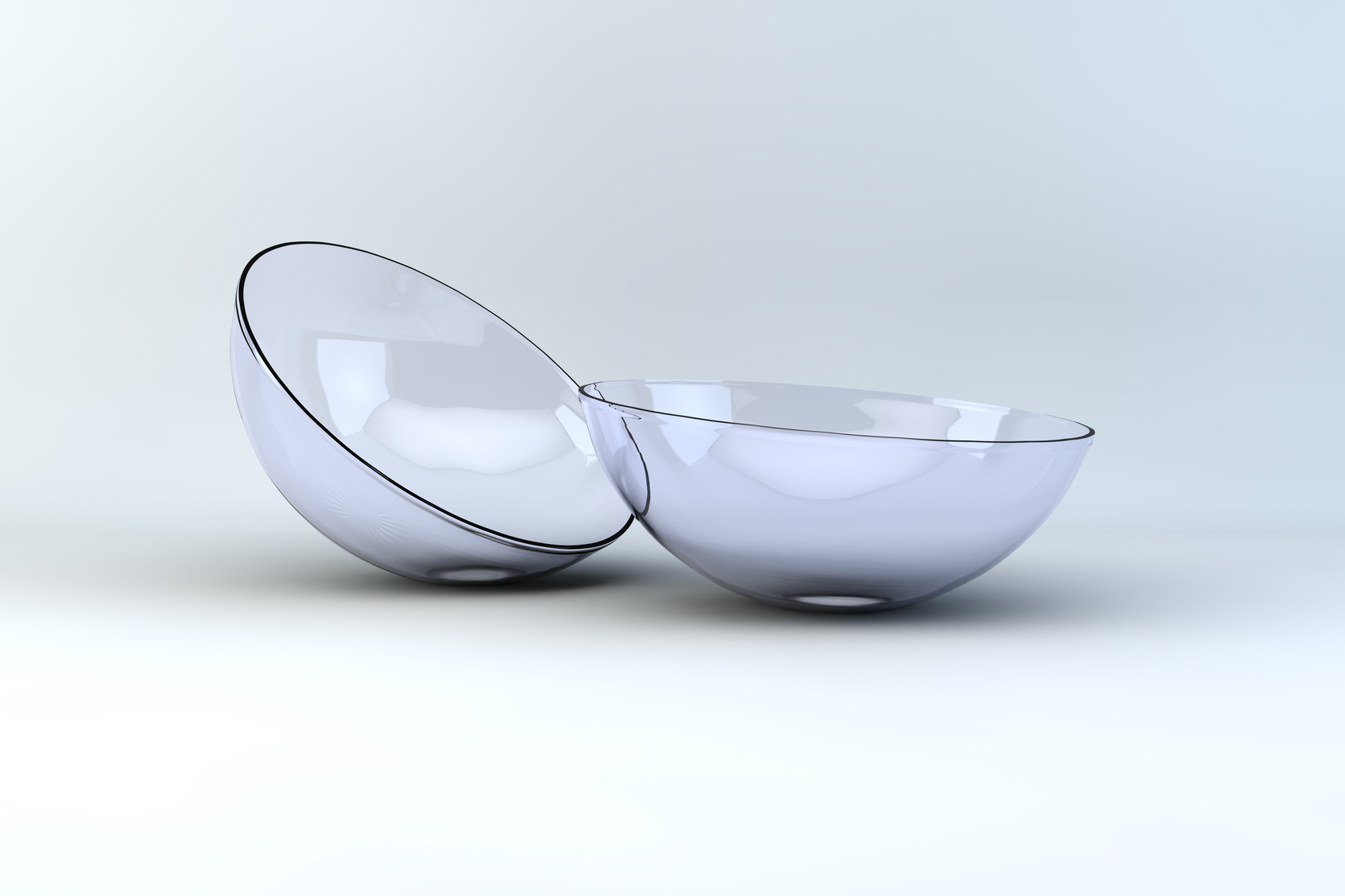 studio 3d render of contact lenses
